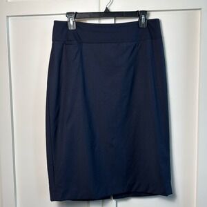 Talbots Womens Navy Blue Wool Blend Pencil Skirt Size 8 Career Office